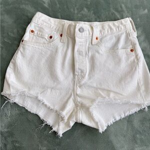 Women’s Levi 501 White Denim Shorts